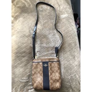 Coach Brown and Blue Crossbody Bag